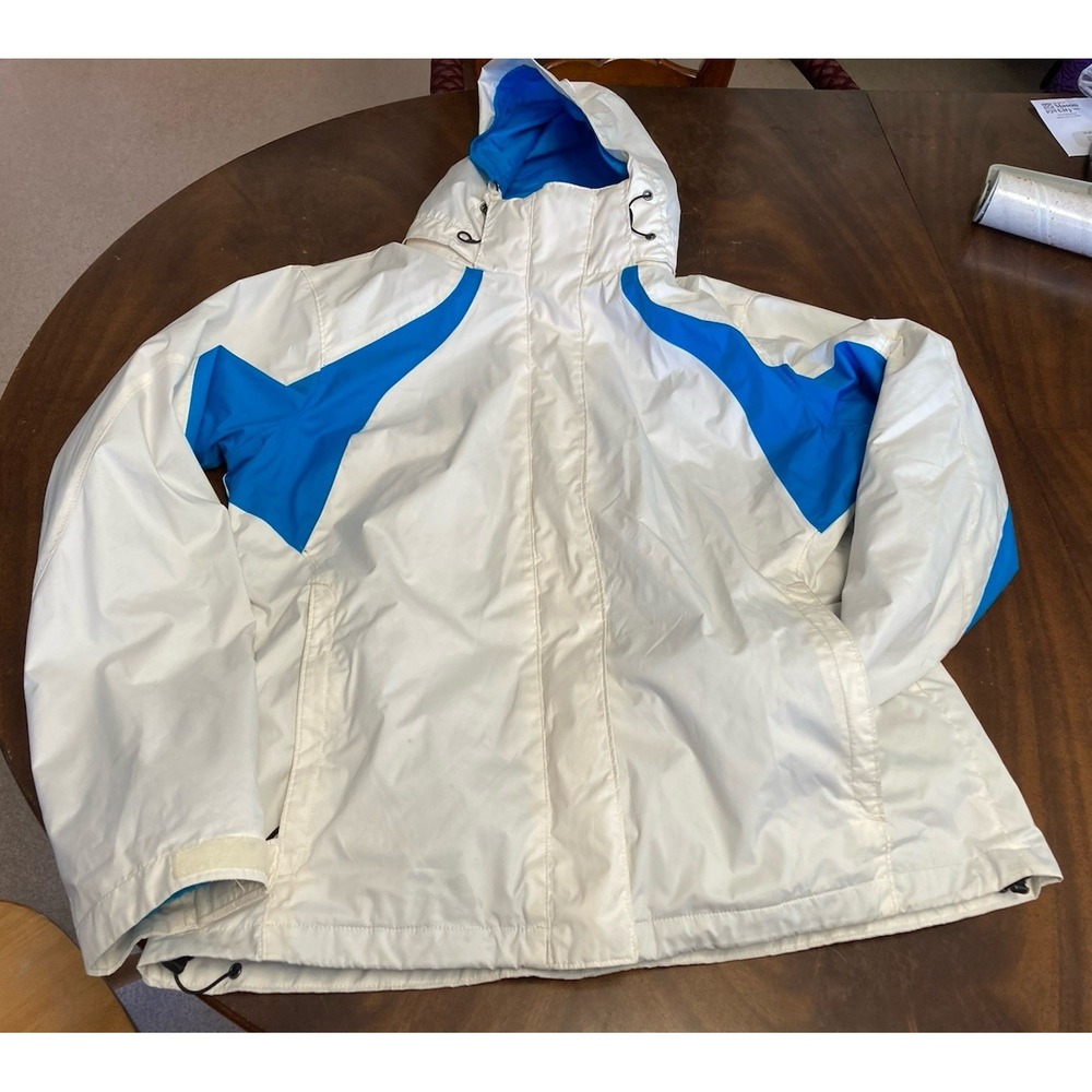 Columbia Interchange Women's White Blue Size XL Winter Coat Fleece Jacket Blue
